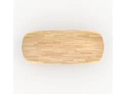 Mesa rectangular de madera maciza de hevea clara 8 personas - Merlin