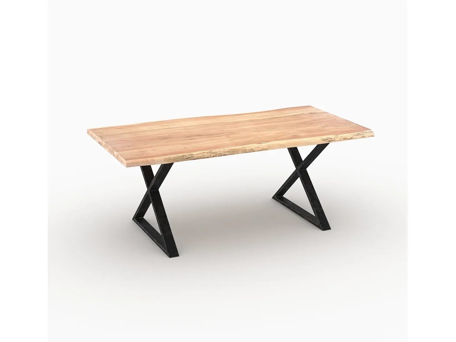 Mesa rectangular de madera maciza de acacia para 6 personas - Gia