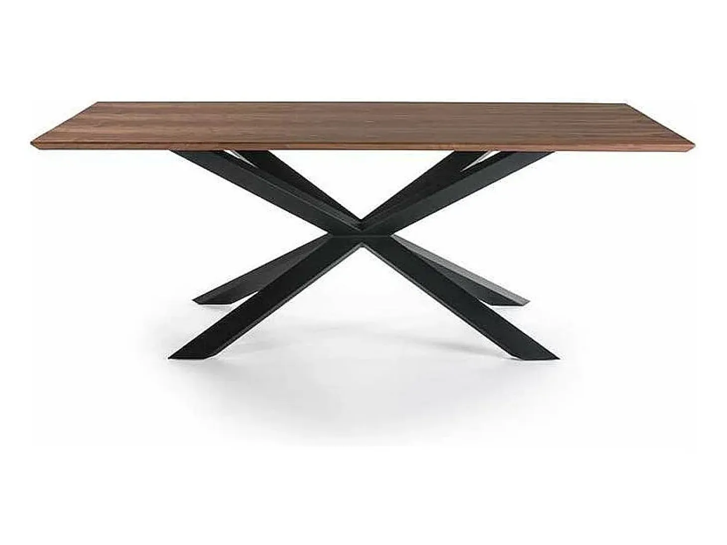 Mesa rectangular en chapa de nogal Nerea, 200 x 100 x 76 cm (largo x ancho x alto)