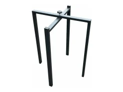Mesa rectangular extensible hormigón gris y blanco 160 a 420 cm Ribo-Base y soporte con ruedas