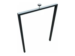 Mesa rectangular extensible hormigón gris y blanco 160 a 420 cm Ribo-Base y soporte con ruedas
