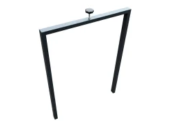 Mesa rectangular extensible madera blanca y nogal 180 a 440 cm Ribo-Base y soporte con ruedas