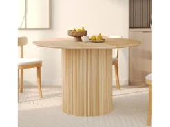 Mesa redonda 4 personas de madera de mango D120 cm - Agathe