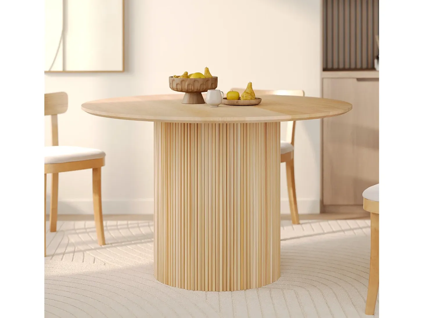 Mesa redonda 4 personas de madera de mango D120 cm - Agathe