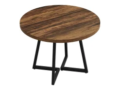 Mesa redonda de comedor para 2 personas, mesa de comedor industrial de 80 cm con base de metal, mesa de cocina