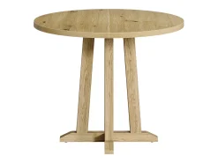Mesa redonda de comedor para 2-4 personas, mesa de cocina circular, mesas de comedor rústico de 80 cm, color marrón rústico
