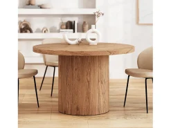 Mesa redonda de madera de olmo 4 personas - Gaston