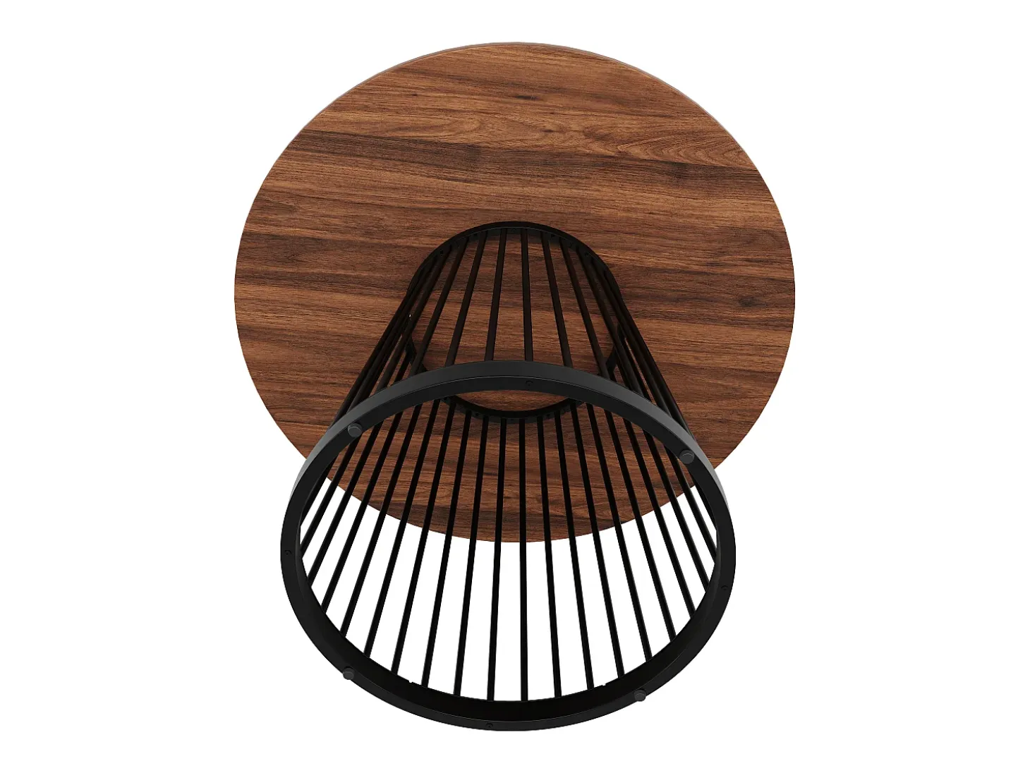 Mesa redonda de MDF jaspeado con patas de metal negro, diseño moderno, 80 cm (80 x 80 x 76 cm)