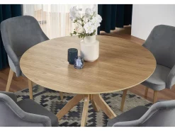 Mesa redonda de roble para 4 personas 120x77 cm