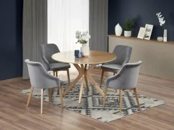 Mesa redonda de roble para 4 personas 120x77 cm