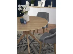 Mesa redonda de roble para 4 personas 120x77 cm