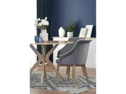 Mesa redonda de roble para 4 personas 120x77 cm