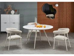 Mesa redonda de roble para 4 personas 120x76 cm