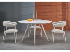 Mesa redonda de roble para 4 personas 120x76 cm