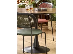 Mesa redonda de roble para 4 personas 90x73 cm