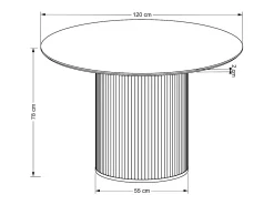 Mesa redonda de roble para 4 personas 120x78 cm