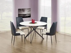 Mesa redonda en MDF laminado y base de acero negro Ø 120 cm