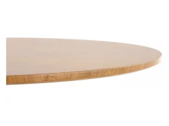 Mesa redonda escandinava de 80 cm con pata central de metal blanco Elyon