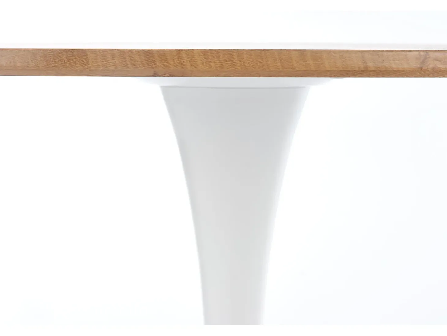Mesa redonda escandinava de 80 cm con pata central de metal blanco Elyon