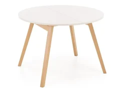 Mesa redonda extensible beige y haya 102cm Storend