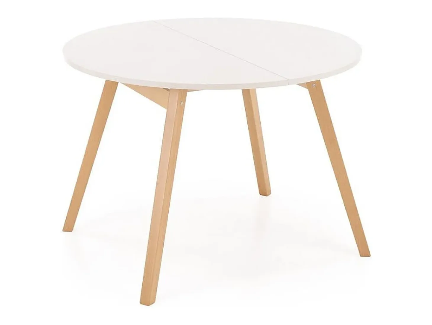 Mesa redonda extensible beige y haya 102cm Storend