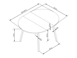 Mesa redonda extensible beige y haya 102cm Storend