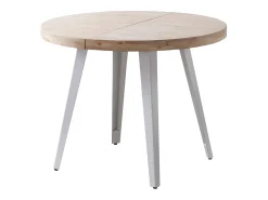 Mesa Redonda Extensible Bali Roble Nordish Blanco 76x100-180 cm