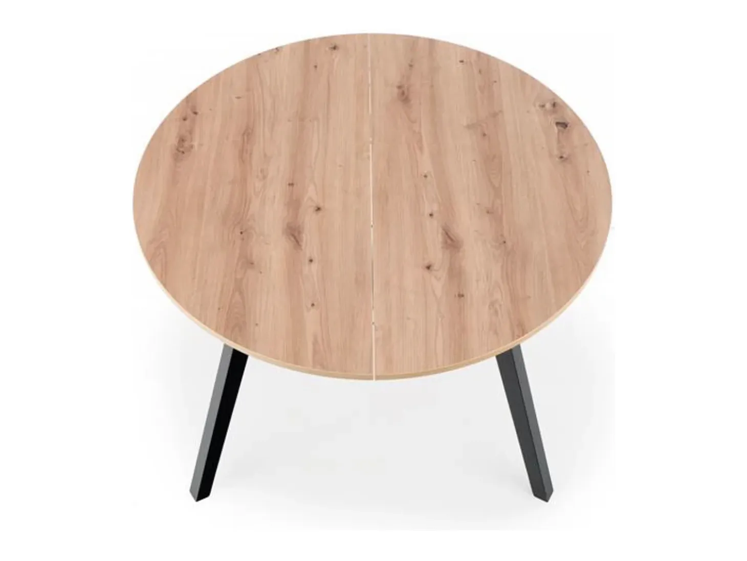 Mesa redonda extensible en negro y madera 102cm Storend