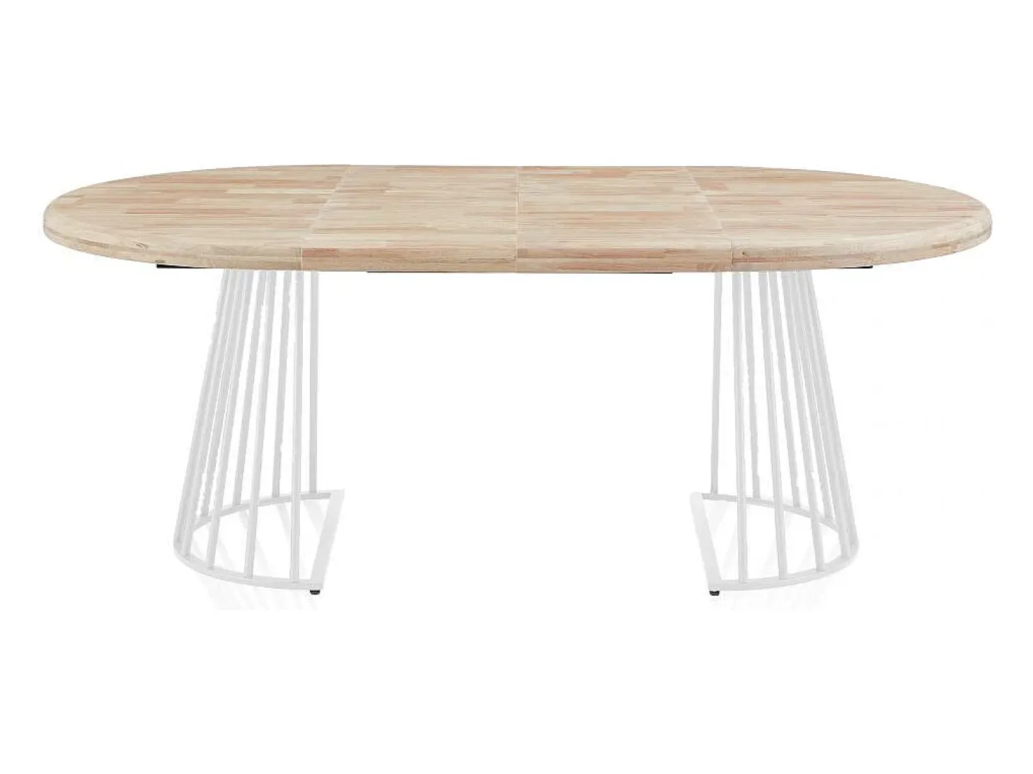 Mesa redonda extensible Meztil Blanco - Roble