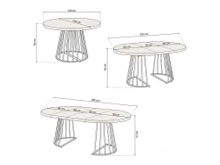 Mesa redonda extensible Meztil Blanco - Roble