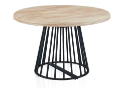 Mesa redonda extensible Meztil Negro - Roble