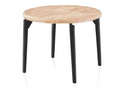 Mesa redonda extensible Padma Negro - Roble