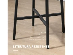 Mesa redonda Gauta Homcom diseño fijo marrón oscuro/negro Ø80x76 cm