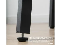 Mesa redonda Gauta Homcom diseño fijo marrón oscuro/negro Ø80x76 cm