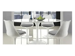 Mesa redonda lacada blanco pétalo 90 cm