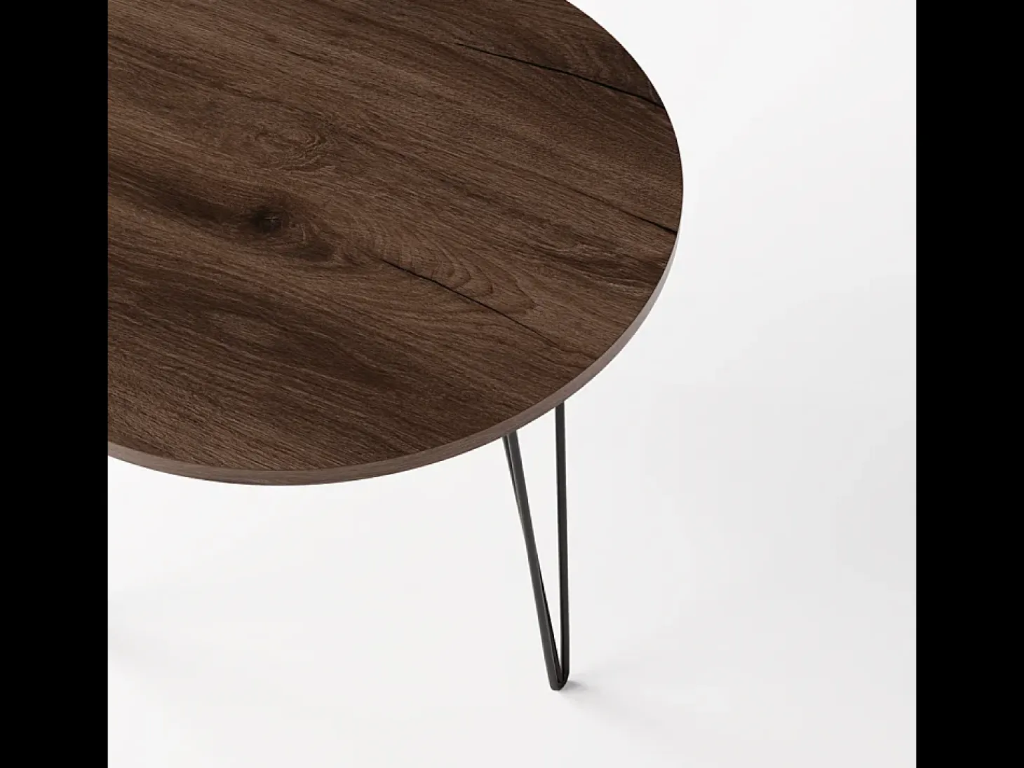 Mesa redonda MIKA Ø90 cm para cocina, salón, comedor Roble Chocolate