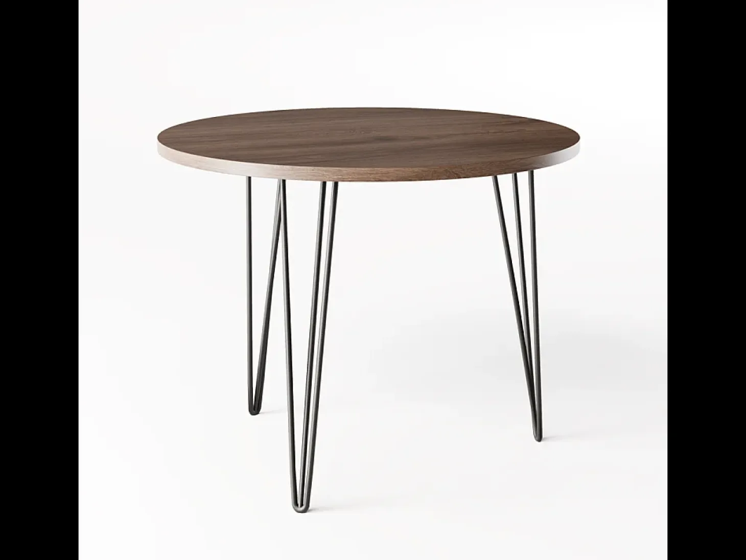 Mesa redonda MIKA Ø90 cm para cocina, salón, comedor Roble Chocolate