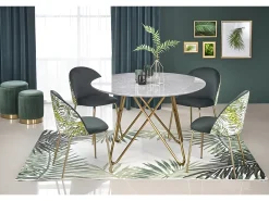 Mesa redonda para 4/6 personas gris 120x76 cm