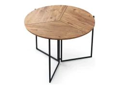 Mesa redonda plegable SINOLA 100 cm – Practicidad y diseño compacto-Natural