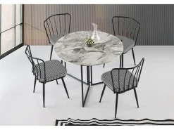 Mesa redonda plegable SINOLA 100 cm – Practicidad y diseño compacto-Gris