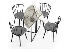 Mesa redonda plegable SINOLA 100 cm – Practicidad y diseño compacto-Gris