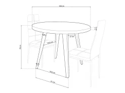 Mesa Salón Redonda Fija Bali Roble Nordish/Negro 76x100x100 cm