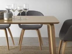 Mesa tablero de fibras de densidad media contrachapado en roble 150x90 cm