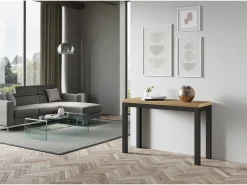 Mesa tipo libro 120/200x45/90 cm Everyday Double Roble Natural estructura Antracita