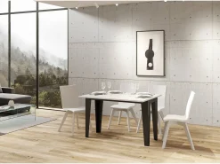 Mesa tipo libro 120x45/90 cm Flame Double Fresno Blanco estructura Antracita