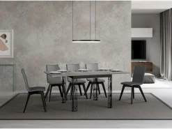 Mesa tipo libro 90x90/180 cm Ghibli Libra Cemento estructura Antracita
