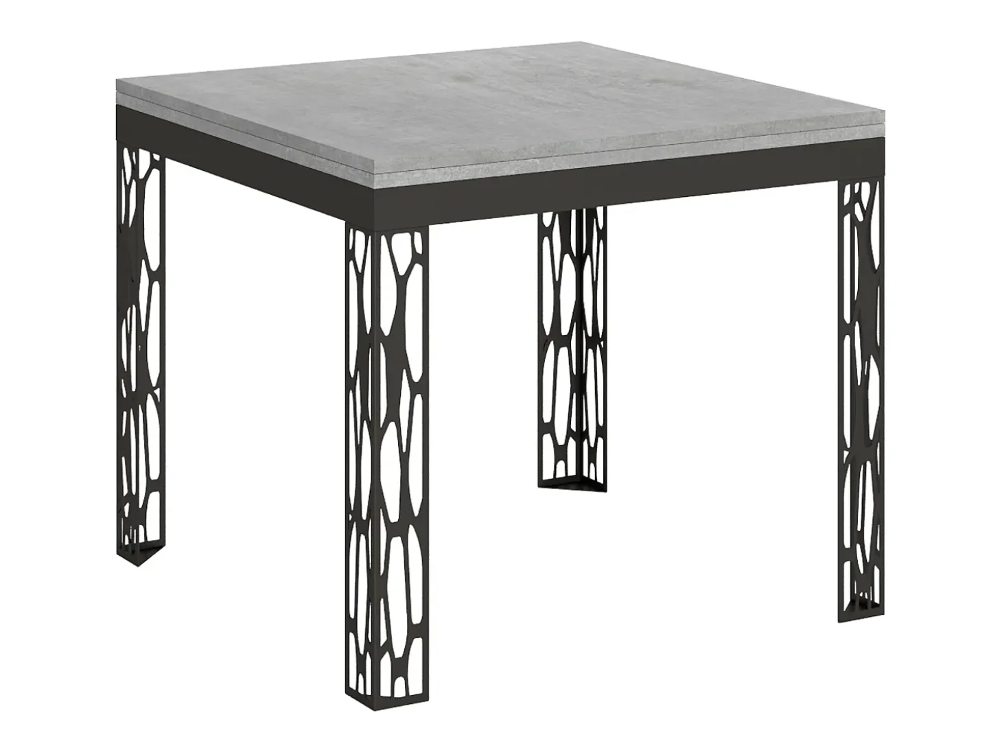 Mesa tipo libro 90x90/180 cm Ghibli Libra Cemento estructura Antracita