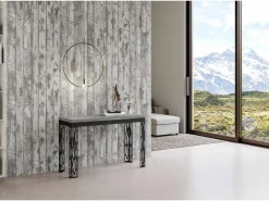 Mesa tipo libro 120/200x45/90 cm Ghibli Double Cemento estructura Antracita