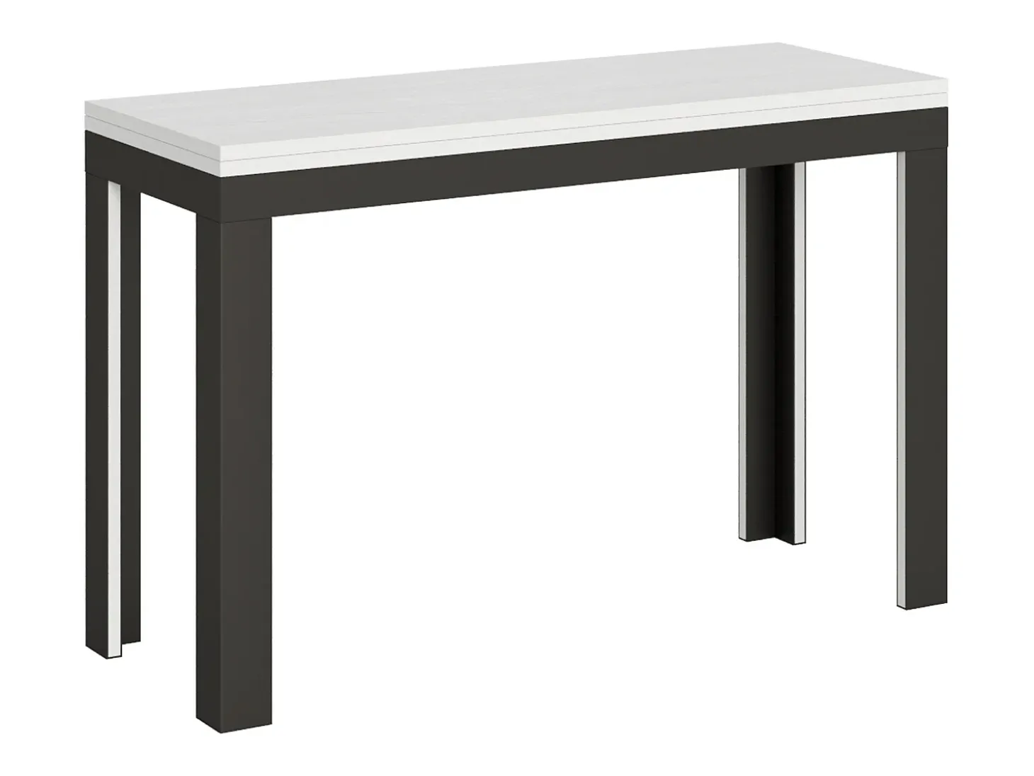 Mesa tipo libro 120x45/90 cm Linea Double Fresno Blanco estructura Antracita