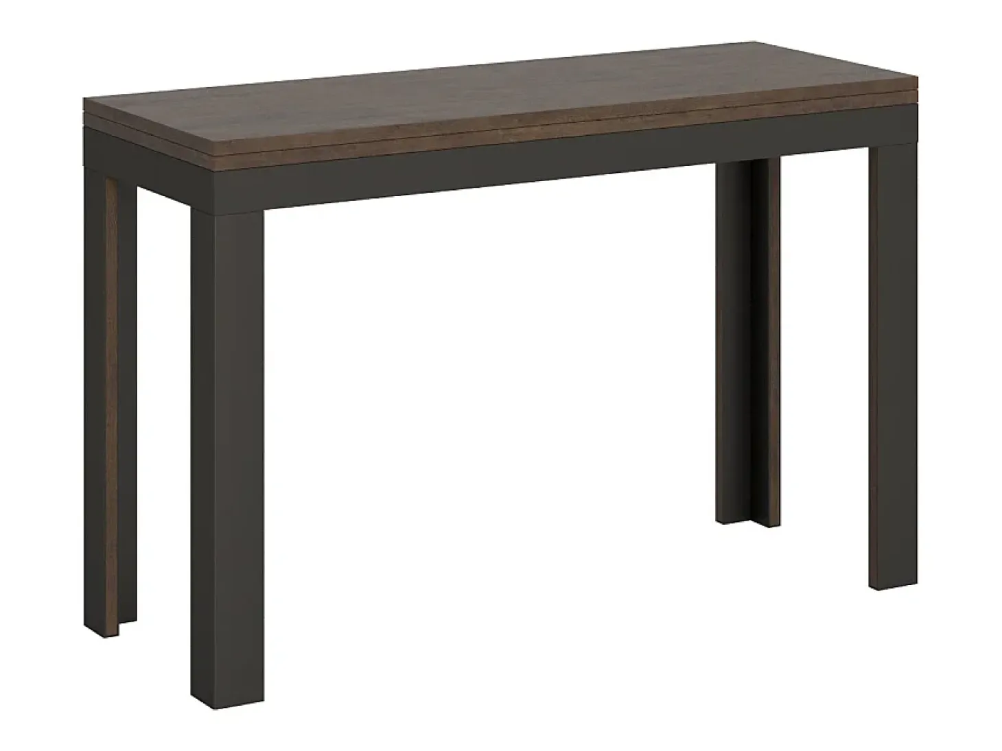 Mesa tipo libro 120/200x45/90 cm Linea Double Nogal estructura Antracita
